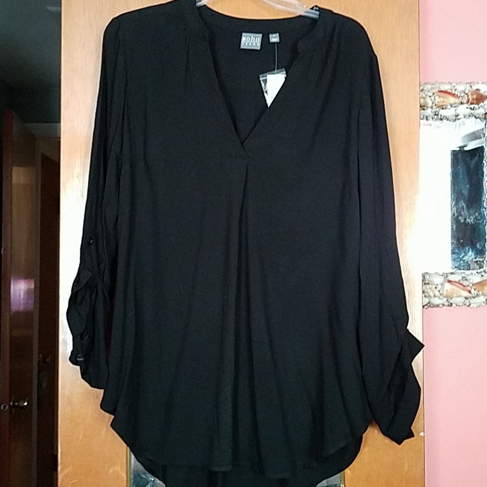 Black v-neck tunic